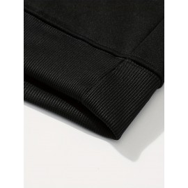 Men'S Casual King Crown Print Hoodie, 100% Polyester Long Sleeve Sweatshirt, Winter Knit Fabric with Slight Stretch, Regular Fit Hooded Top, 200g/m² - Trendy American Style Clothing Gift