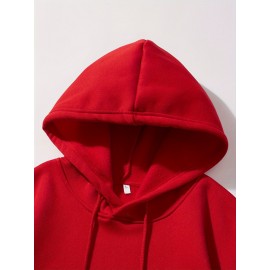 Men'S Casual King Crown Print Hoodie, 100% Polyester Long Sleeve Sweatshirt, Winter Knit Fabric with Slight Stretch, Regular Fit Hooded Top, 200g/m² - Trendy American Style Clothing Gift