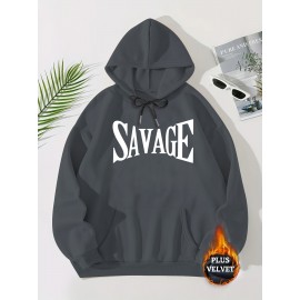 Printed with Savage Drawstring Pocket, This Casual And Fashionable Versatile Commuter Sports Soft Print Universal Long Sleeved Comfortable Sweatshirt Is Suitable for Spring, Autumn, And Winter Leisure with Thick Fleece Hoodies.