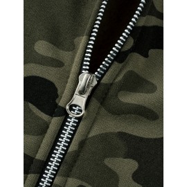 Men's fashionable casual camouflage sports warm fleece hooded sweatshirt