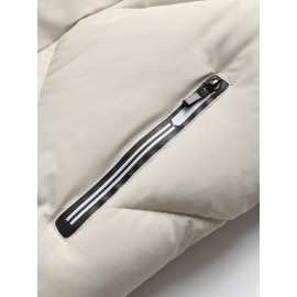 Men'S Classic Warm Padded Sleeveless Vest with Stand Collar - Quilted Waistcoat Jacket, Zipper Closure, Polyester, Solid Color, Regular Fit for Fall/Winter Casual & Sports Wear, Winter Jacket, Quilted Design, Durable Construction