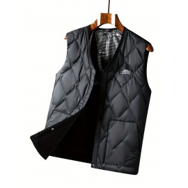 FORTEI 90 Duck Down Winter Warm V-neck Quilted Vest Inner Jacket Men's Vest 3F5061643331