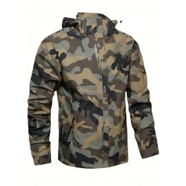 [Camo Jacket] Lightweight Camo Men's Jacket | Durable Polyester, Machine Washable, Zip-Up with Pockets for Fishing, Hiking, Outdoor & Sports - Casual Hooded Coat