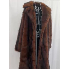 Men's New Style Faux Fox Fur Coat with Suit Collar Long Winter Windproof Warm Mink Overcoat in Large Size