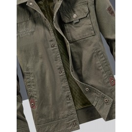 [Lightweight Jacket] Lightweight Nylon Men's Casual Work Jacket | 100% Nylon, 600 Grams, Multi-Pocket Button Design, Machine Washable, Suitable for Outdoor Use in Spring And Autumn with a Collar