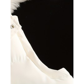 Men'S Hooded Vest - Thickened Warm Sleeveless Jacket with Zipper Closure, Red & Color Block Design, Polyester Lining, Casual Style for Cold Weather, Unisex Couple'S Outerwear, Multiple Colors Available, Winter Vest, Cold Weather Apparel