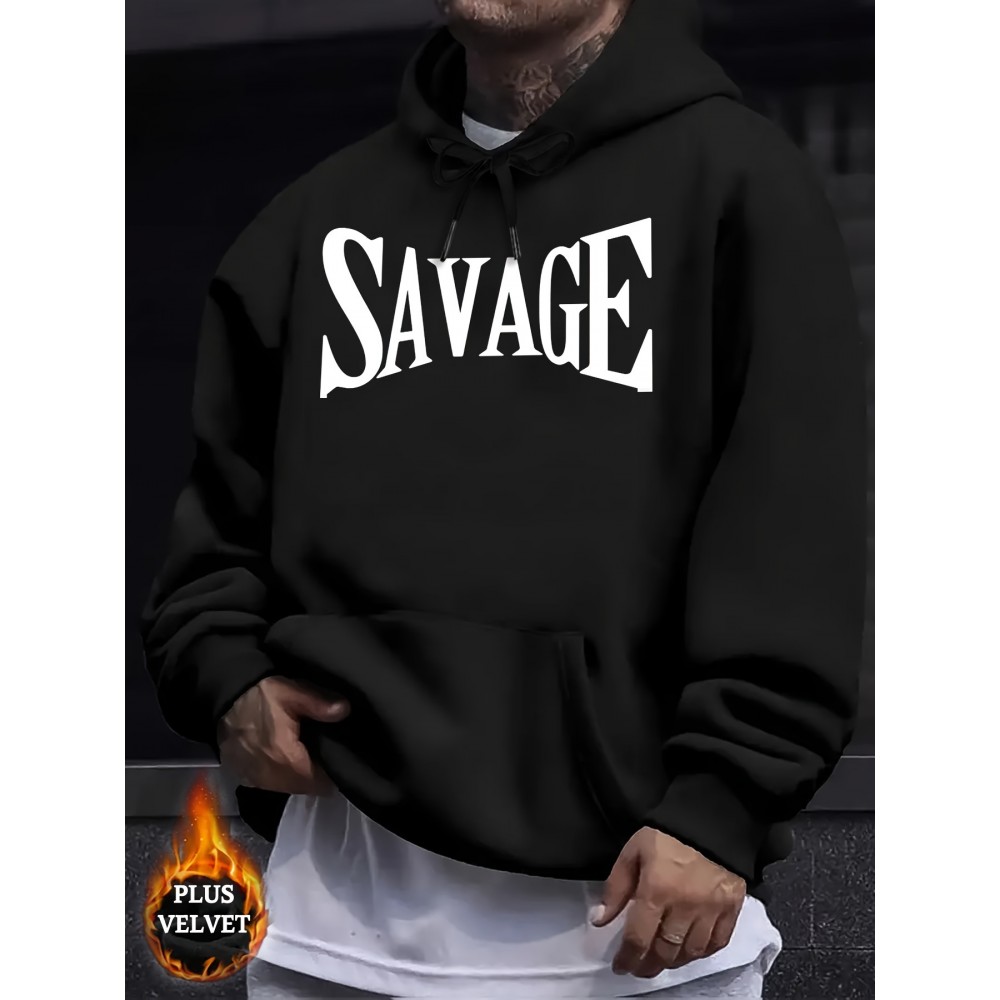 Printed with Savage Drawstring Pocket, This Casual And Fashionable Versatile Commuter Sports Soft Print Universal Long Sleeved Comfortable Sweatshirt Is Suitable for Spring, Autumn, And Winter Leisure with Thick Fleece Hoodies.