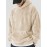 [Cozy Fleece Hoodie] Soft, Warm Men's Cozy Fleece Hoodie with Kangaroo Pocket | Beige Pullover for Fall/Winter, Casual Long Sleeve Sweatshirt with Elastic Cuffs | Plush Texture, Perfect for Outdoor or Indoor Wear, Winter Apparel